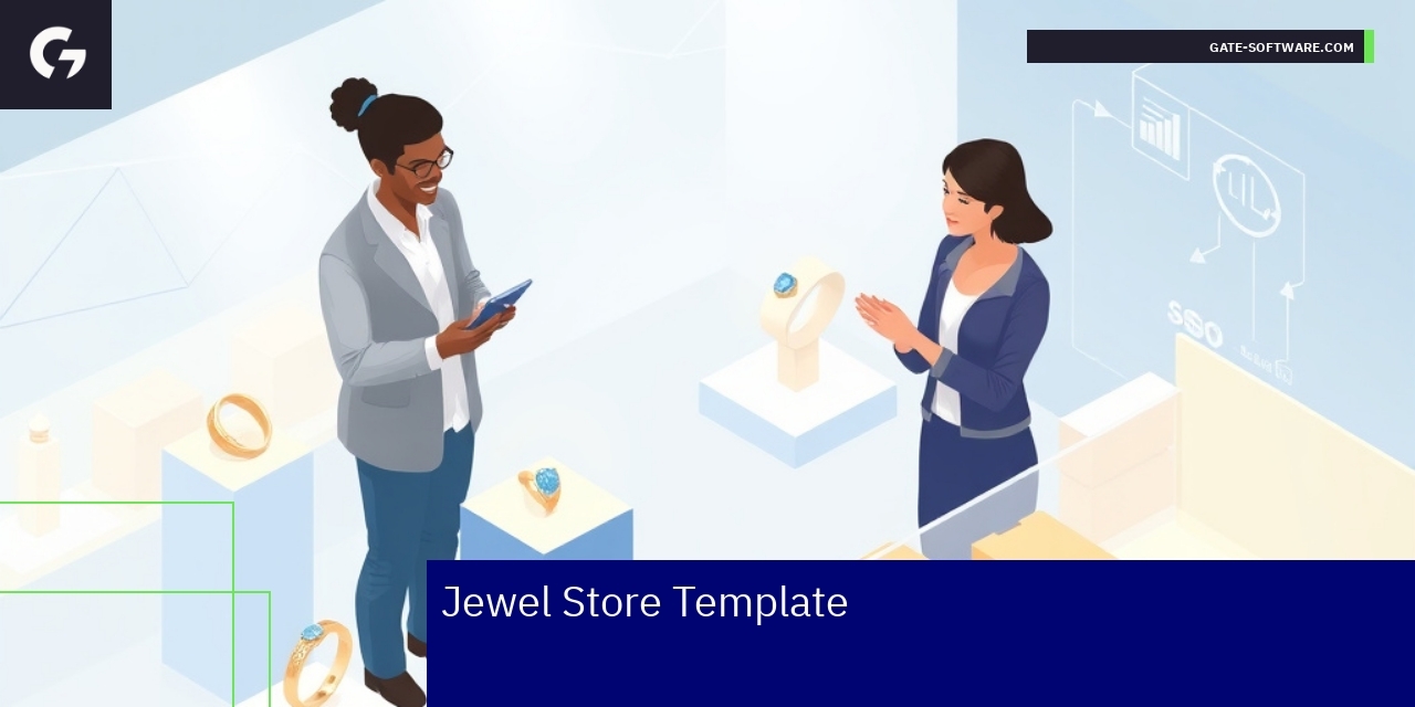 Jewel Store Template optymalizacja i responsywność Schemat motywu sklepu jubilerskiego z elementami SEO i statystyk