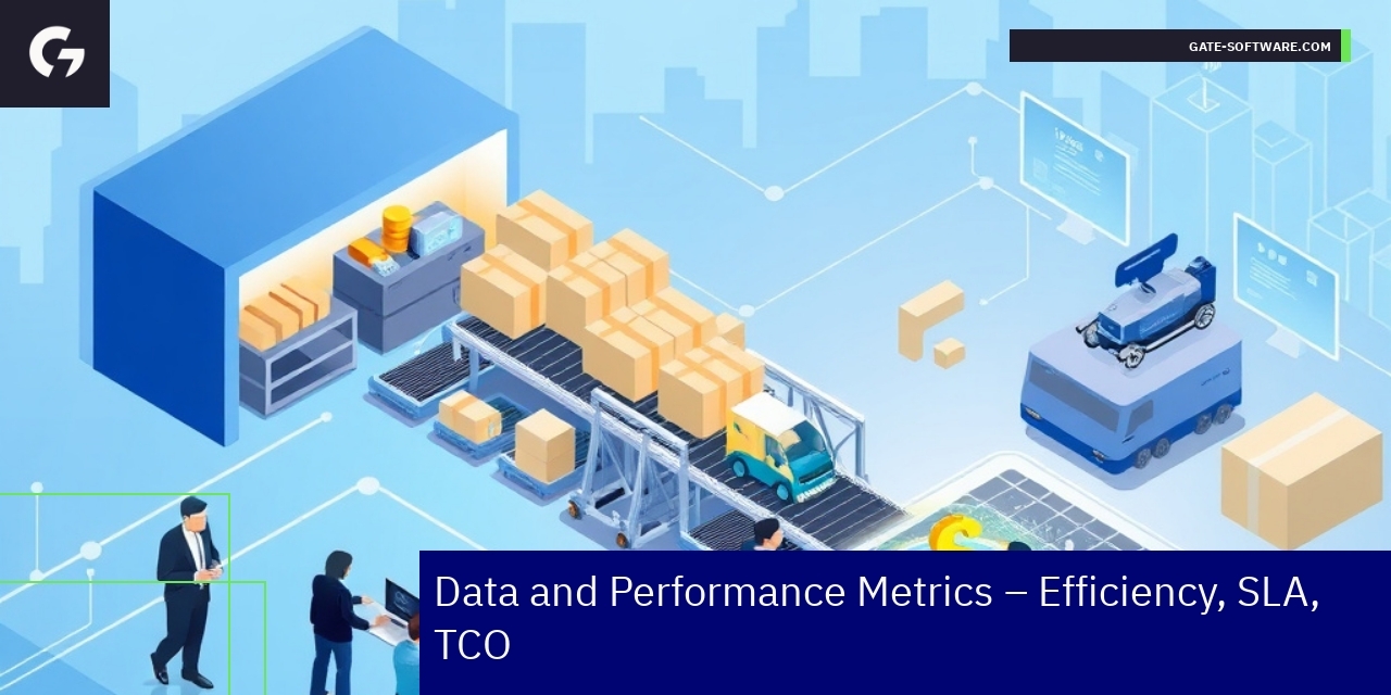 Data and Performance Metrics in B2B Services Graph showing efficiency and cost reduction metrics