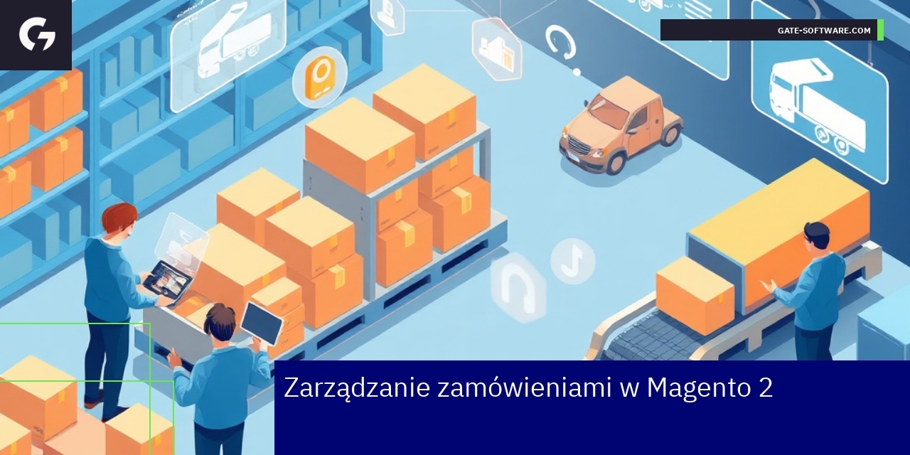 Schemat zarządzania zamówieniami i dostawami w Magento