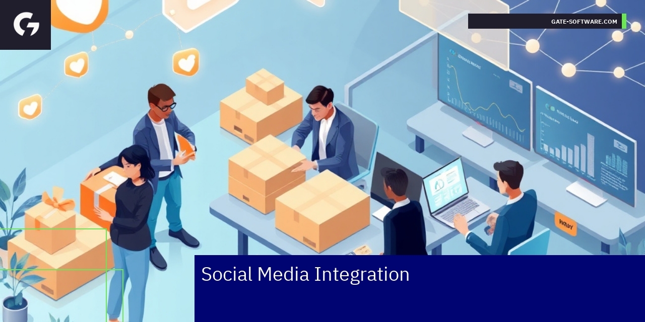 Hyva Social Media and Advertising Integration Diagram showing social media integration and data flow