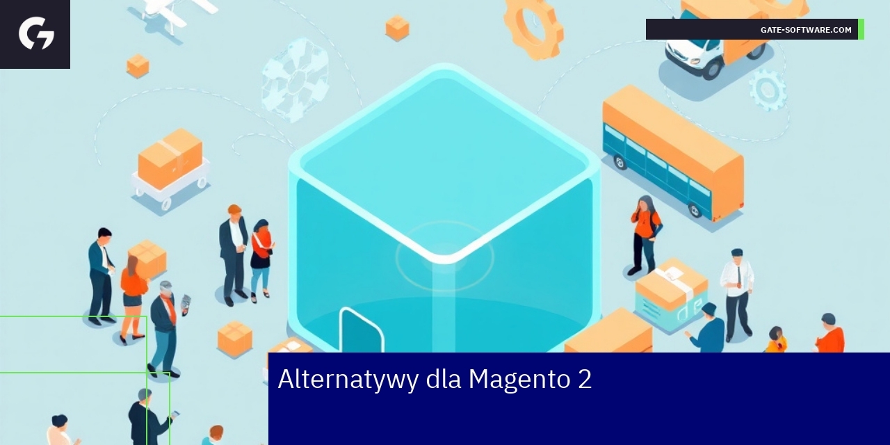 Porównanie alternatyw Magento 2 dla e-commerce Logotypy platform e-commerce i schemat porównania