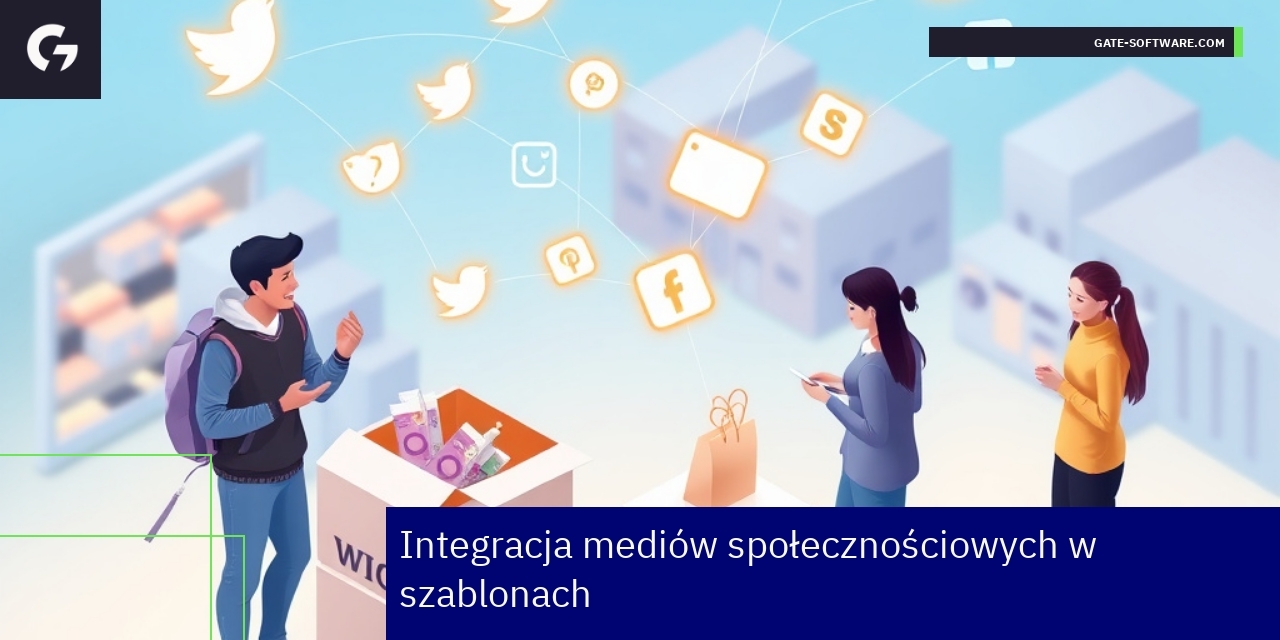Ikony social media i grafik motywów e-commerce