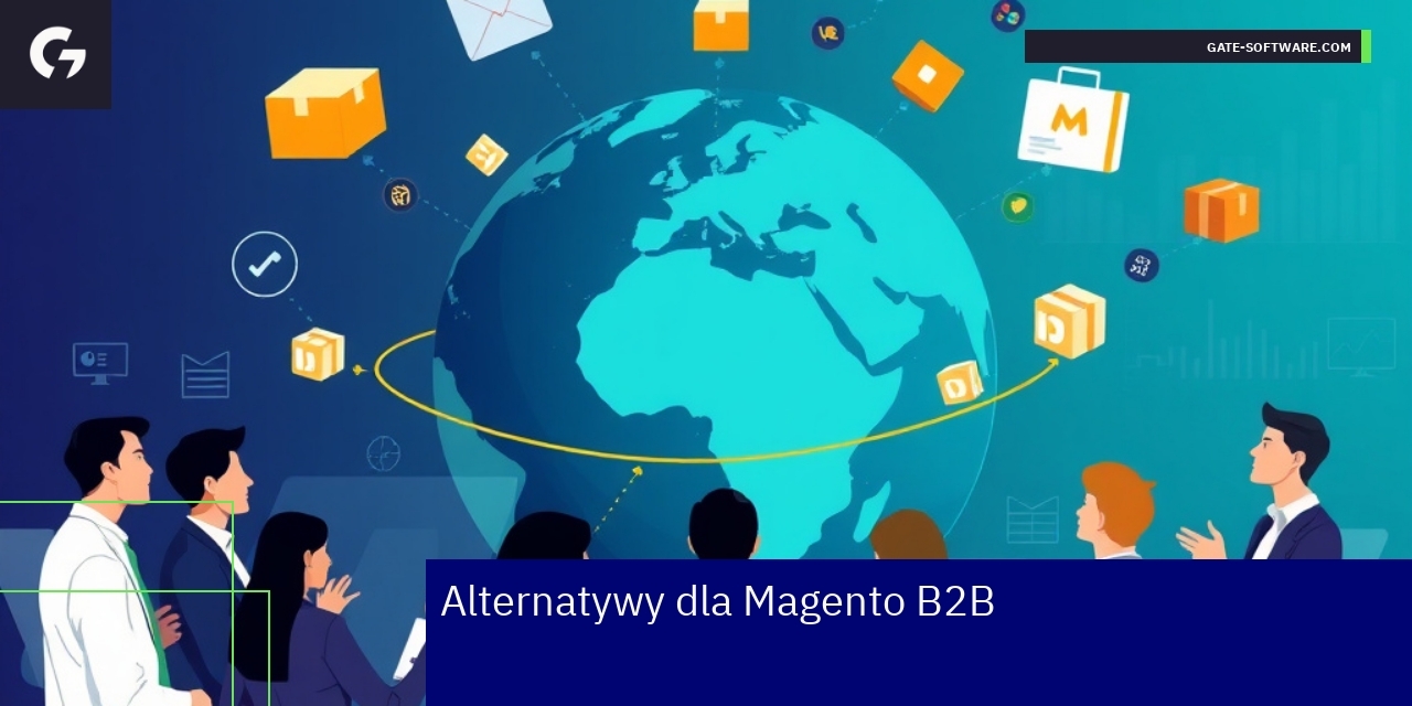 Logotypy platform e-commerce B2B i wykres porównawczy