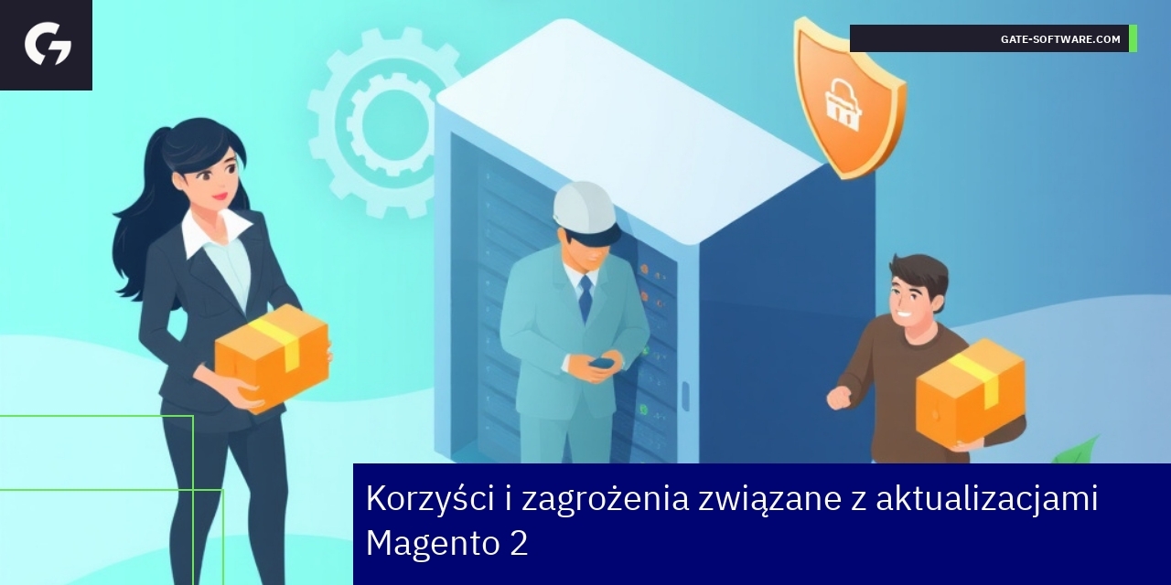 Schemat korzyści i zagrożeń aktualizacji Magento 2