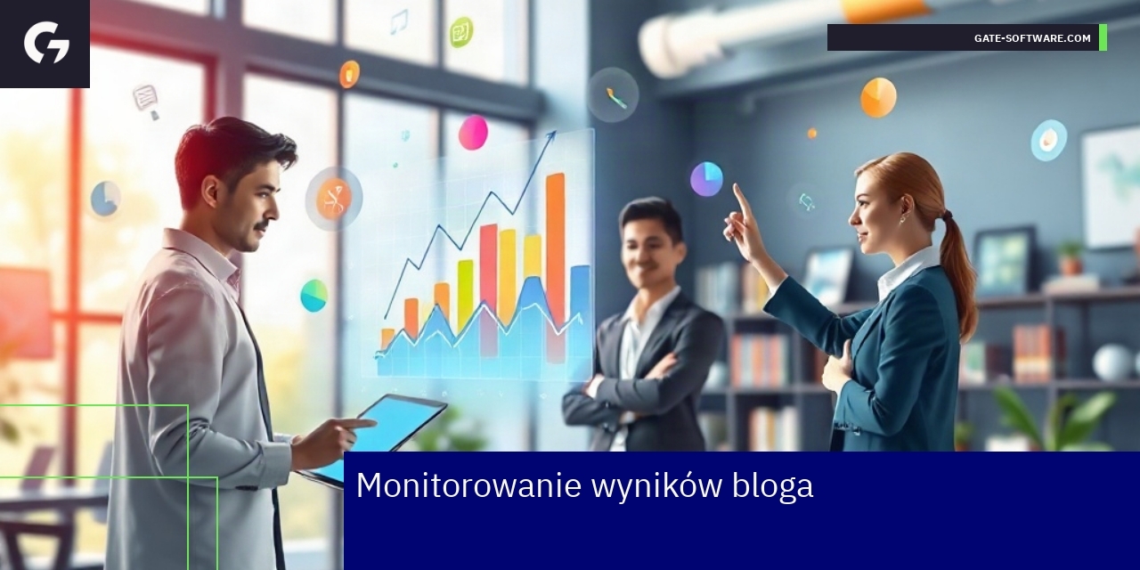 Monitorowanie i optymalizacja wyników bloga Wykresy i dane analityczne bloga na ekranie komputera