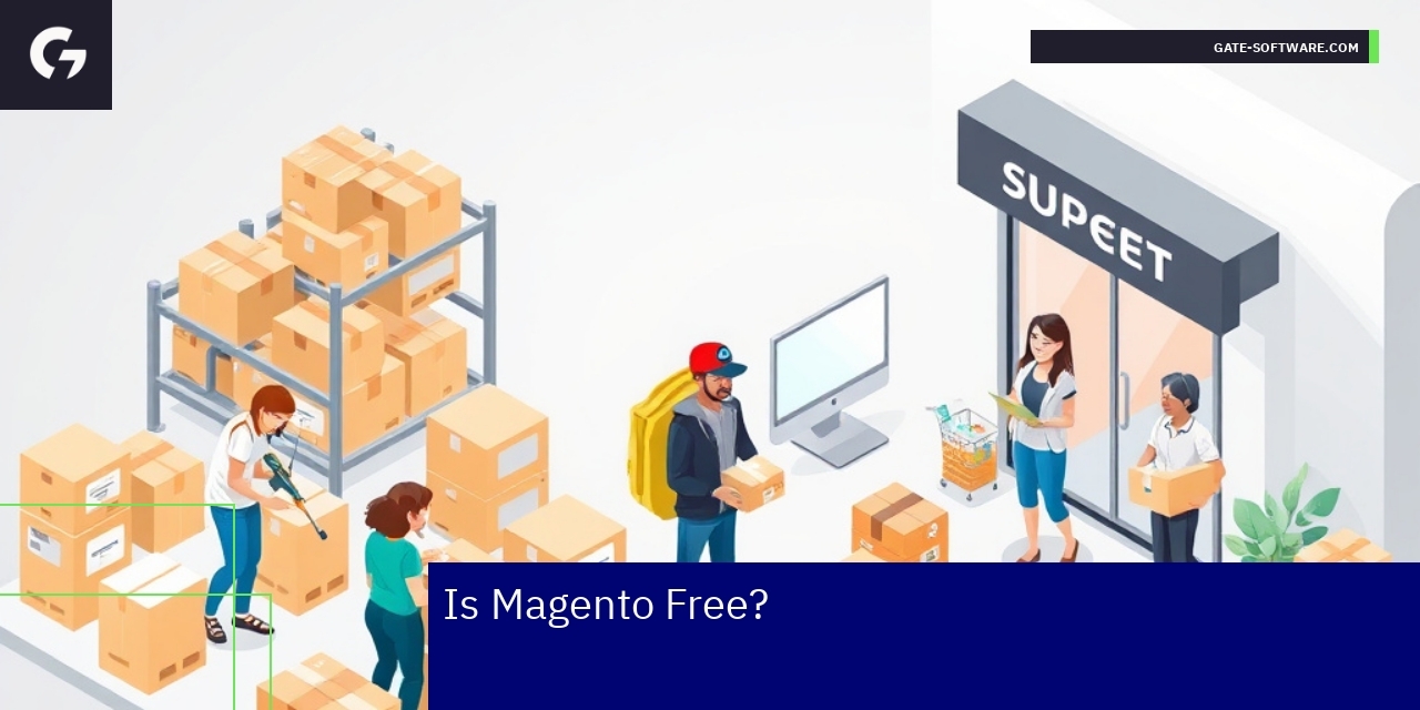 Magento platform with coding and testing icons