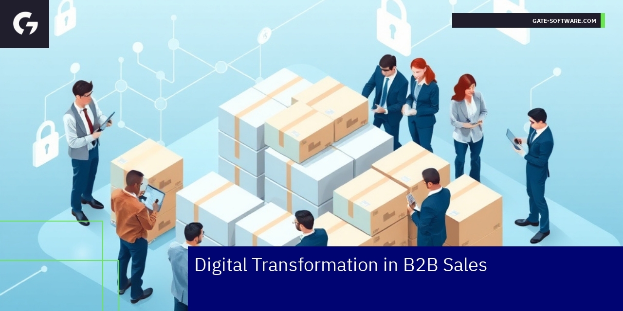 Digital Transformation Impact on B2B Sales Performance Business people using mobile and digital sales platform