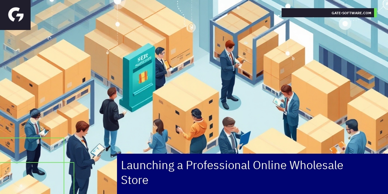 Business people using B2B ecommerce platform on devices