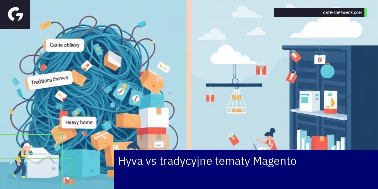 Porównanie hyva theme i tradycyjnych tematów Magento schematy technologii i wydajności hyva theme Magento