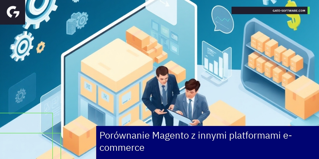 Porównanie platform e-commerce Magento vs Shopify i WooCommerce Schemat porównania Magento z Shopify i WooCommerce