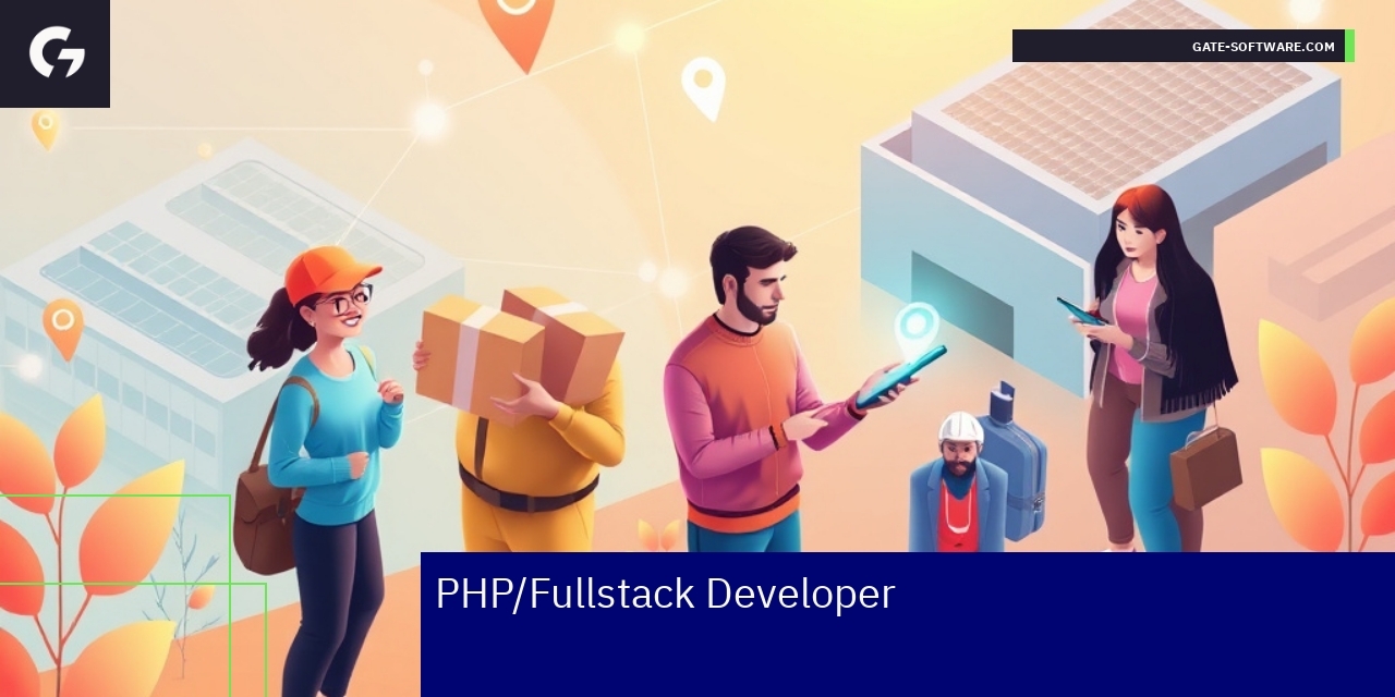 Programista PHP analizujący kod na komputerze
