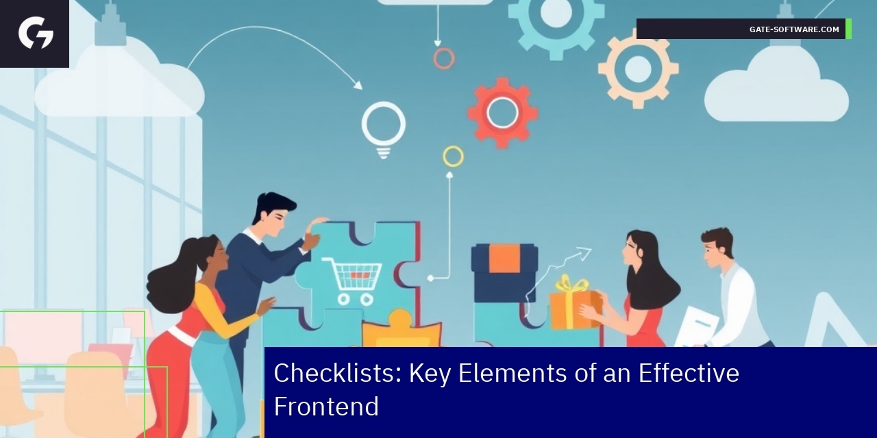 Checklist with UX and frontend development icons