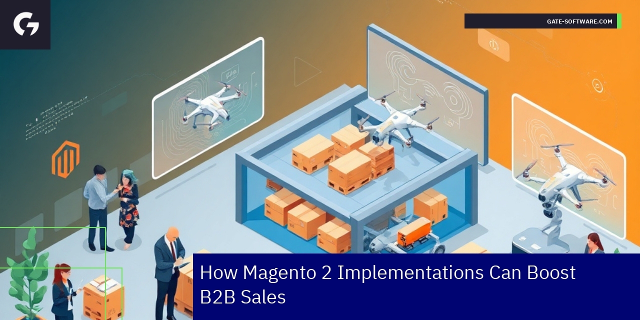 Boosting B2B Sales with Magento 2 Implementations Magento 2 dashboard with B2B sales growth metrics