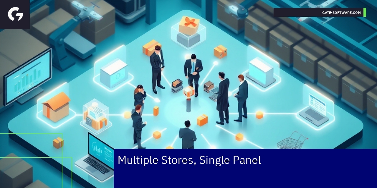 Magento 2 dashboard showing multiple stores management