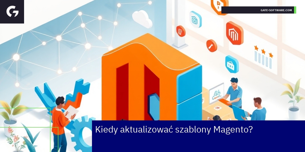 Ilustracja aktualizacji i optymalizacji Magento