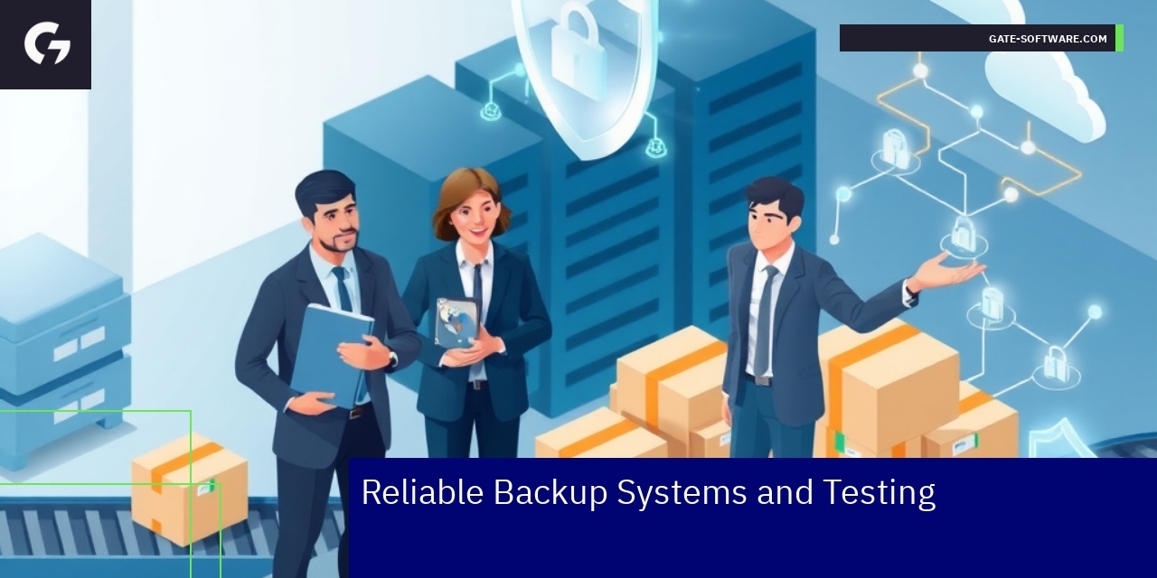 Server backup and secured admin access illustration