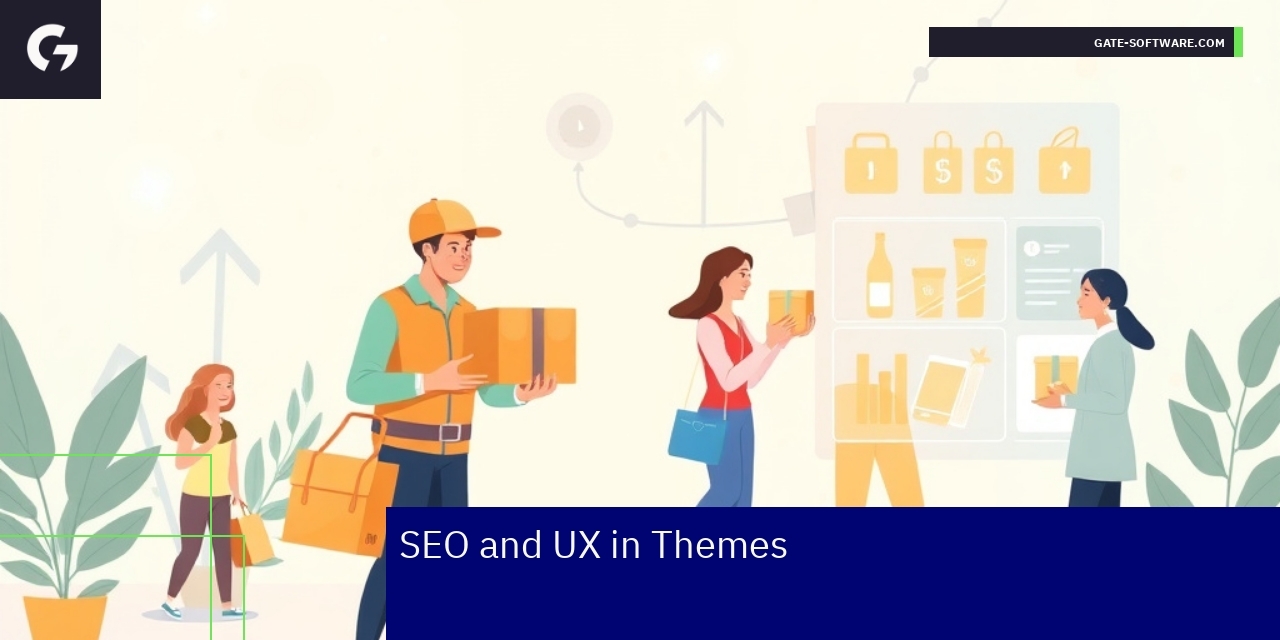 Illustration of web theme SEO and user experience factors