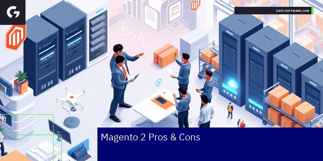 Magento 2 e-commerce platform frontend and backend diagram