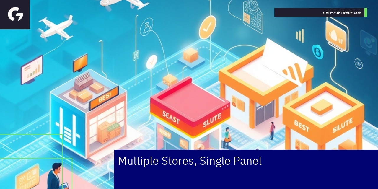 Dashboard showing multiple stores and logistics handling