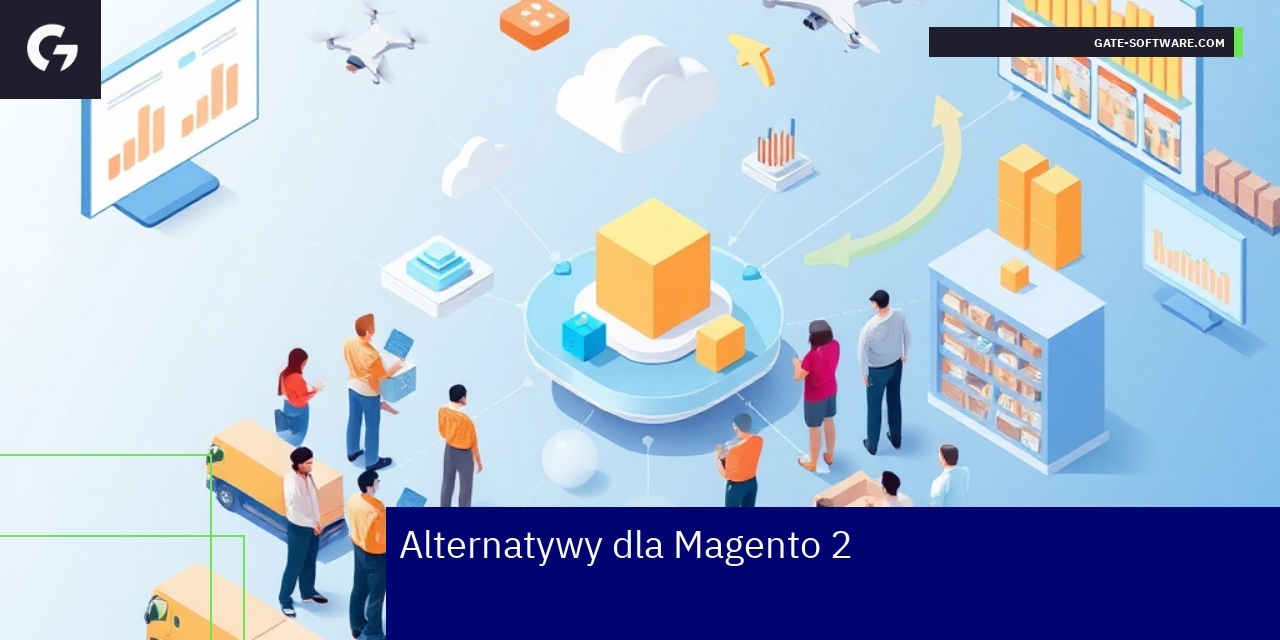 Logotypy platform e-commerce i schemat wyboru