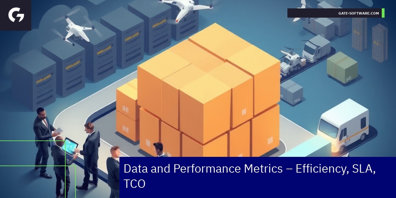 Magento 2 B2B Performance Metrics Overview Graphs showing delivery rate uptime and cost reduction