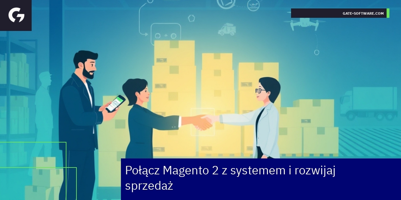 schemat integracji Magento 2 z systemem ERP i CRM