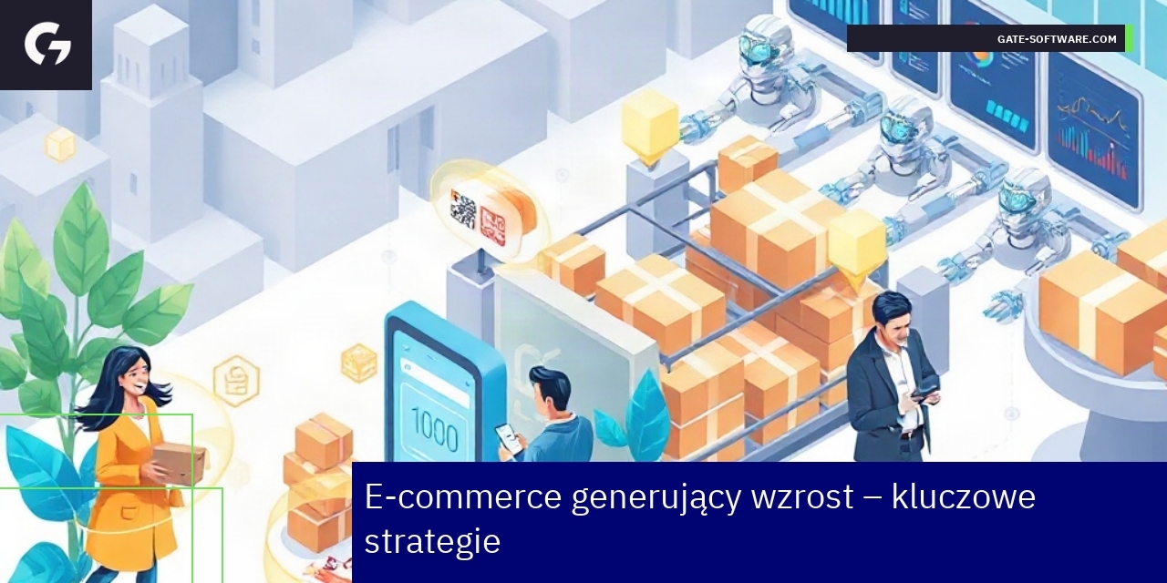 Grafika przedstawiająca wzrost sprzedaży i technologie mobilne