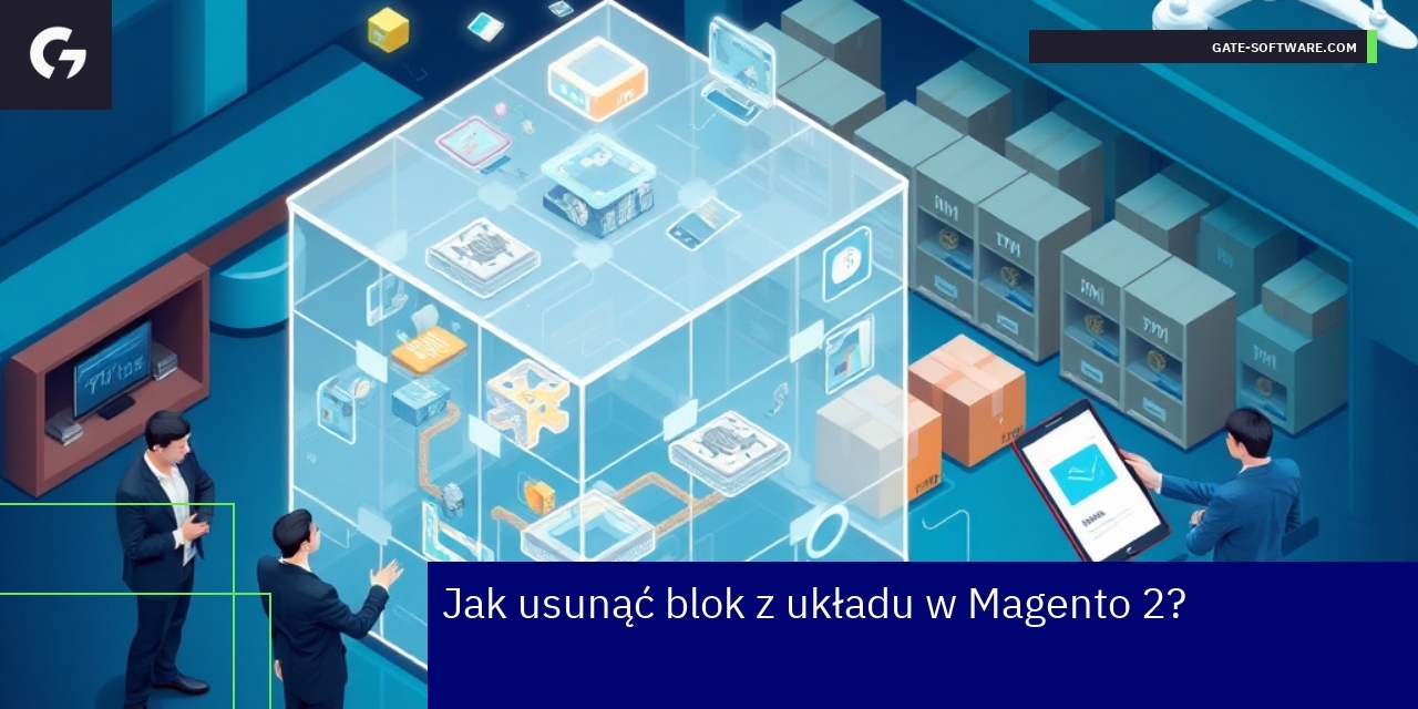 Proces usuwania bloków w Magento 2 na ekranie