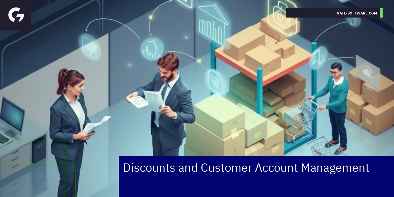 Dashboard showing B2B discount and account management tools