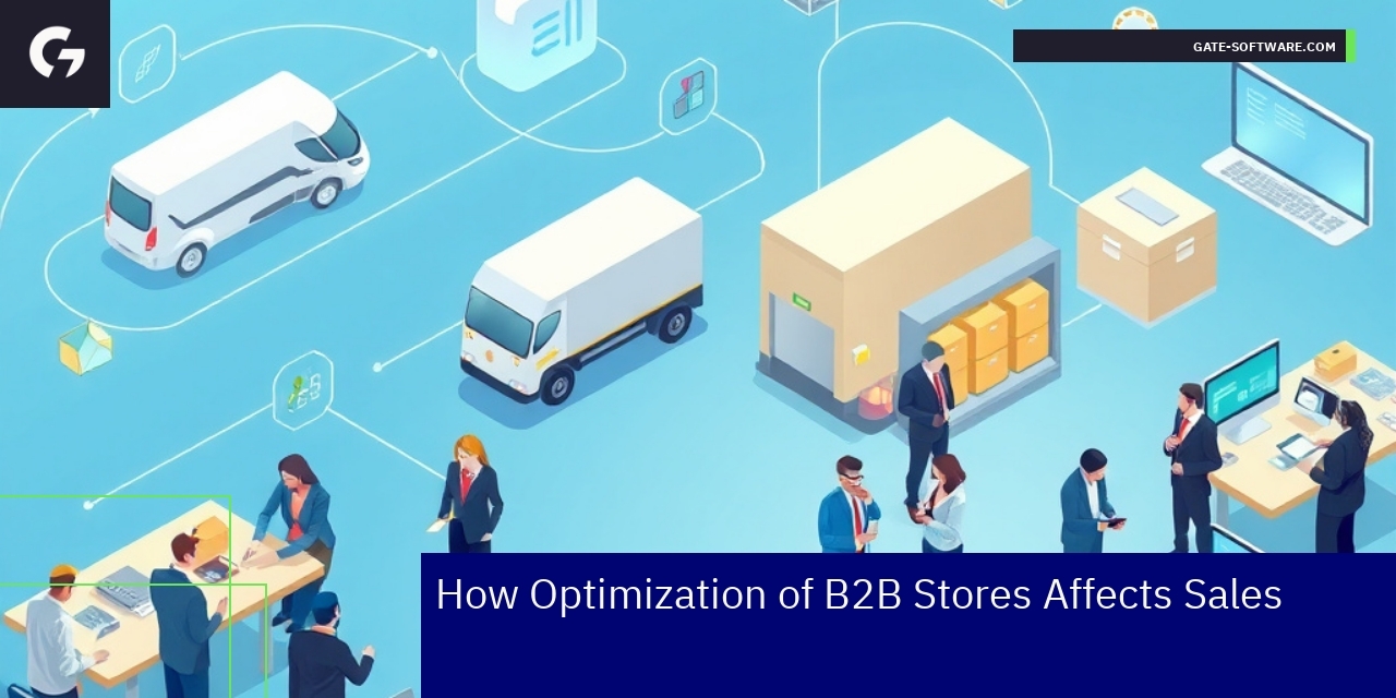 Illustration showing B2B eCommerce growth and SEO impact