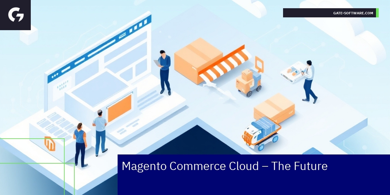 Graphic showing Magento Commerce Cloud features overview