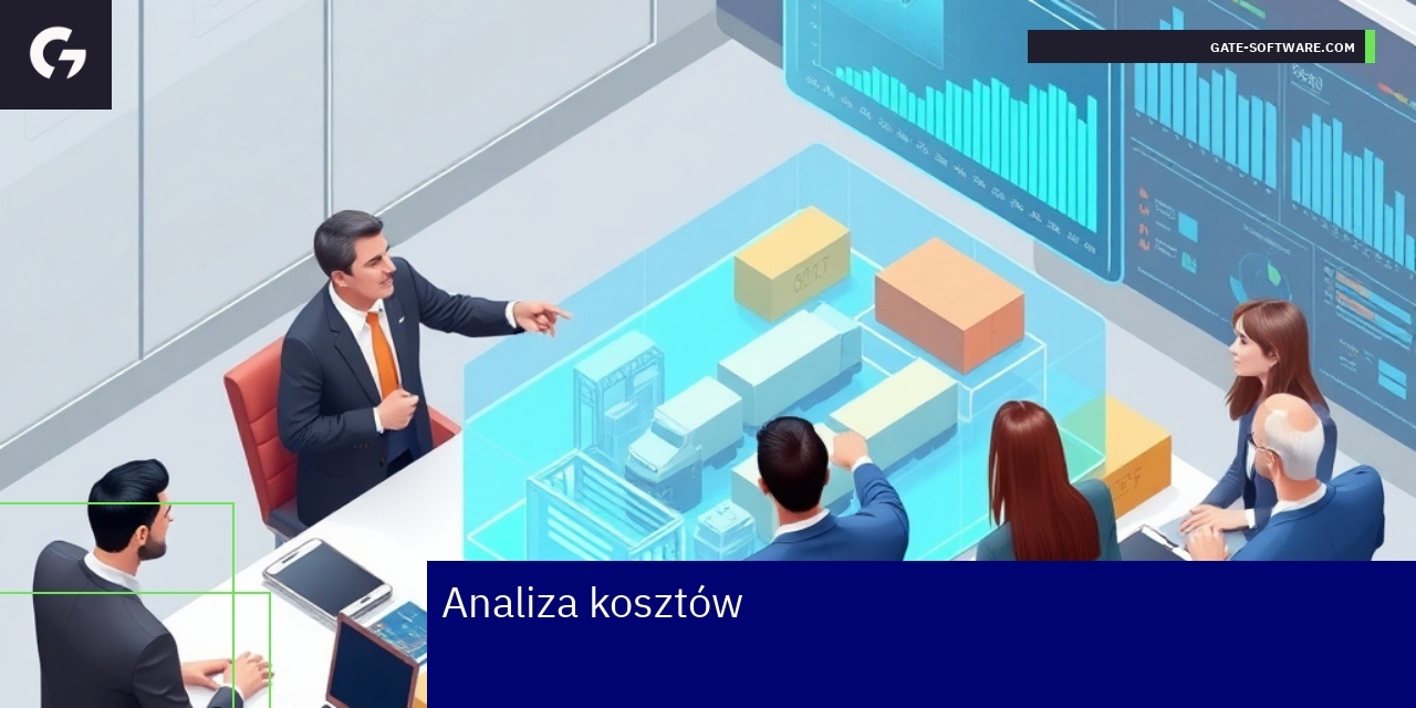 Analiza kosztów w biznesie B2B z Gate-Software Wykresy i ikony związane z kosztami i biznesem B2B