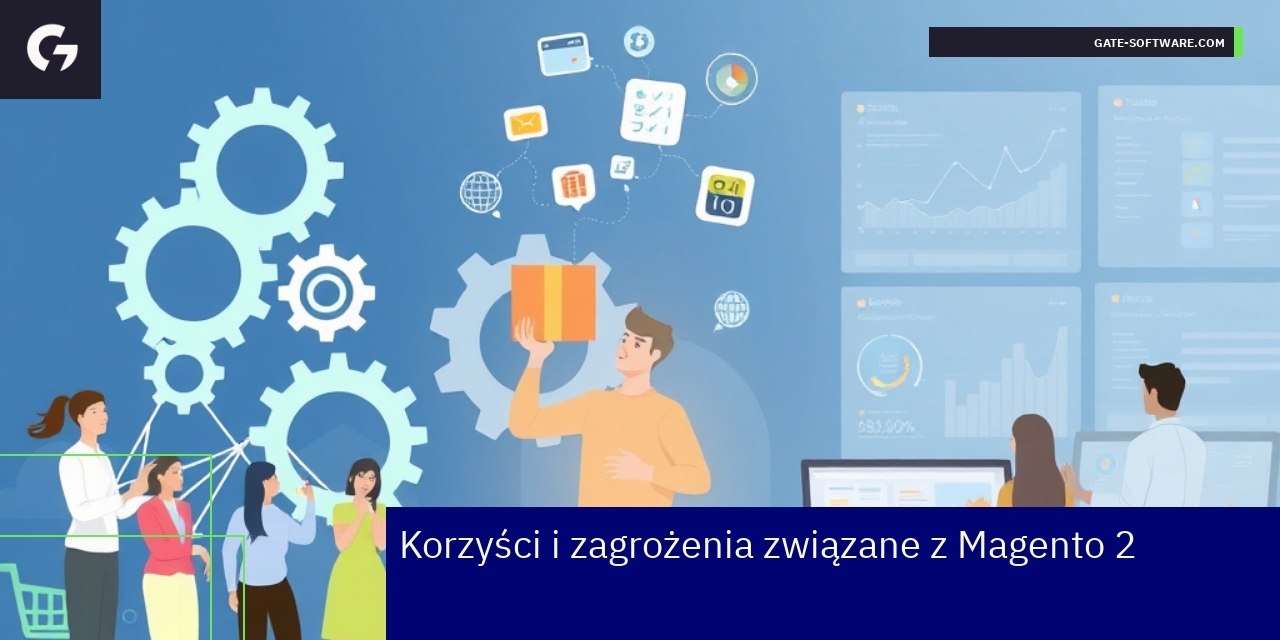 Korzyści i zagrożenia Magento 2 Schemat korzyści i zagrożeń platformy Magento 2