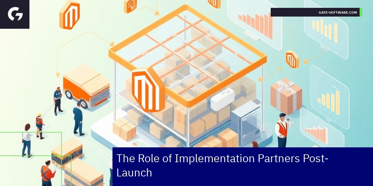 Illustration of partnership supporting Magento platform