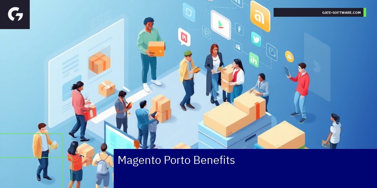 Icons symbolizing social media, design, and code quality