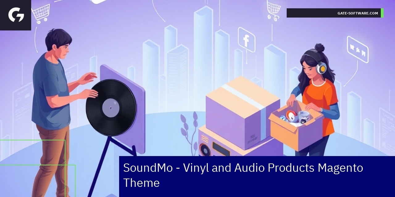 Responsive Magento theme design on laptop screen