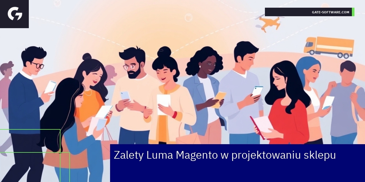 Schemat nowoczesnego sklepu Luma Magento i funkcji