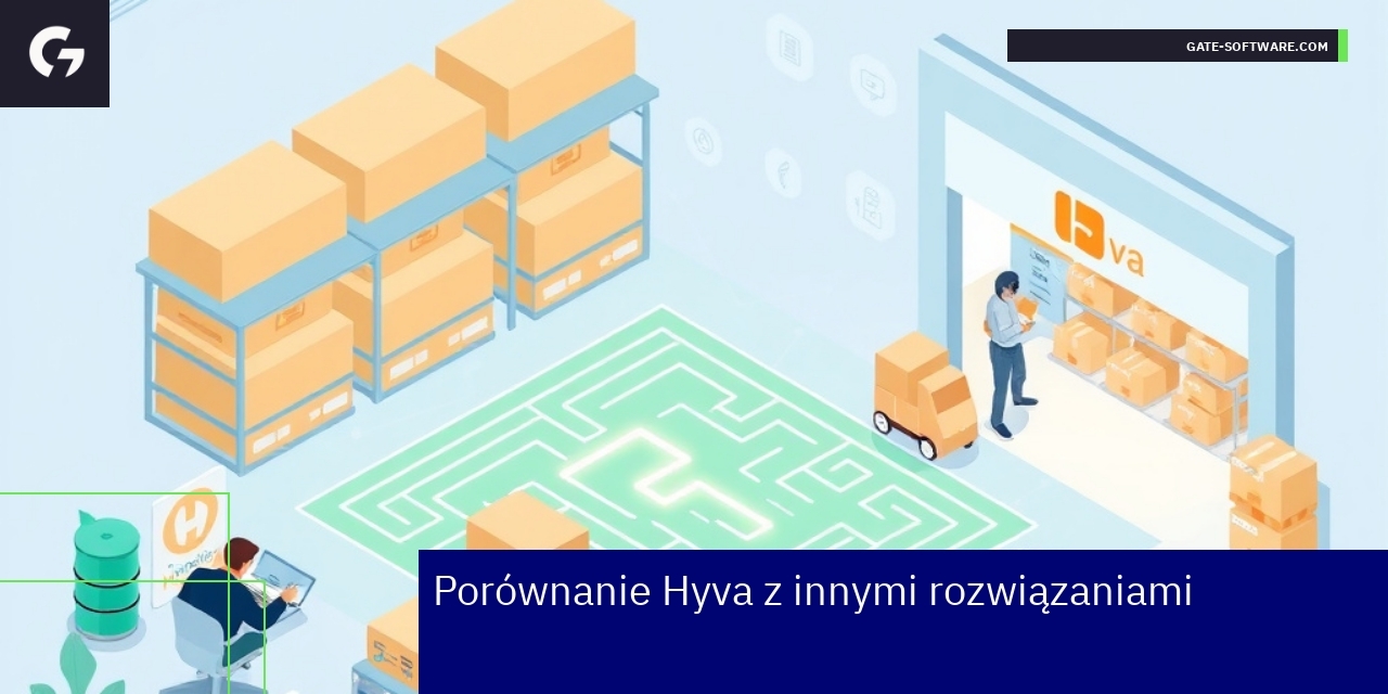 Porównanie Hyva i innych rozwiązań e-commerce Schemat porównania funkcji Hyva i konkurencji