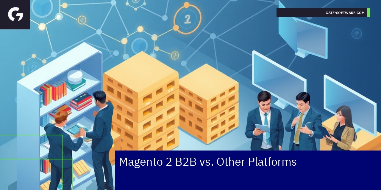 Comparison chart of Magento 2 B2B and competitors