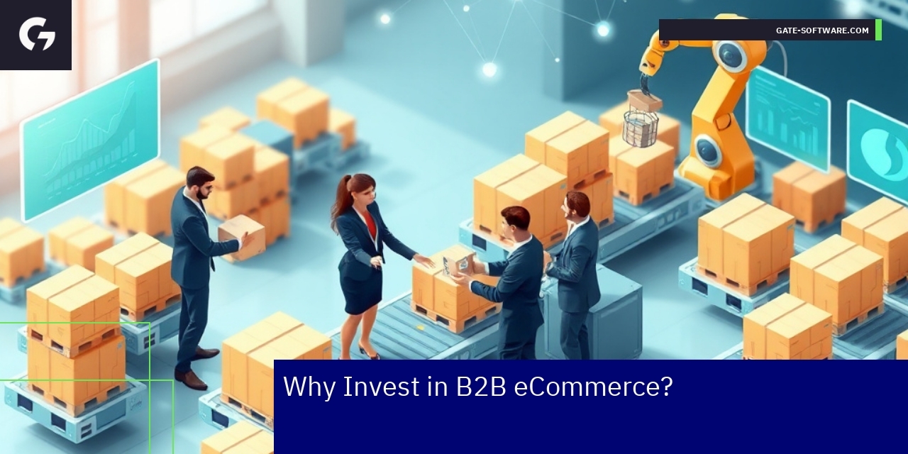 Benefits of B2B eCommerce Platforms Business people working on eCommerce platform features