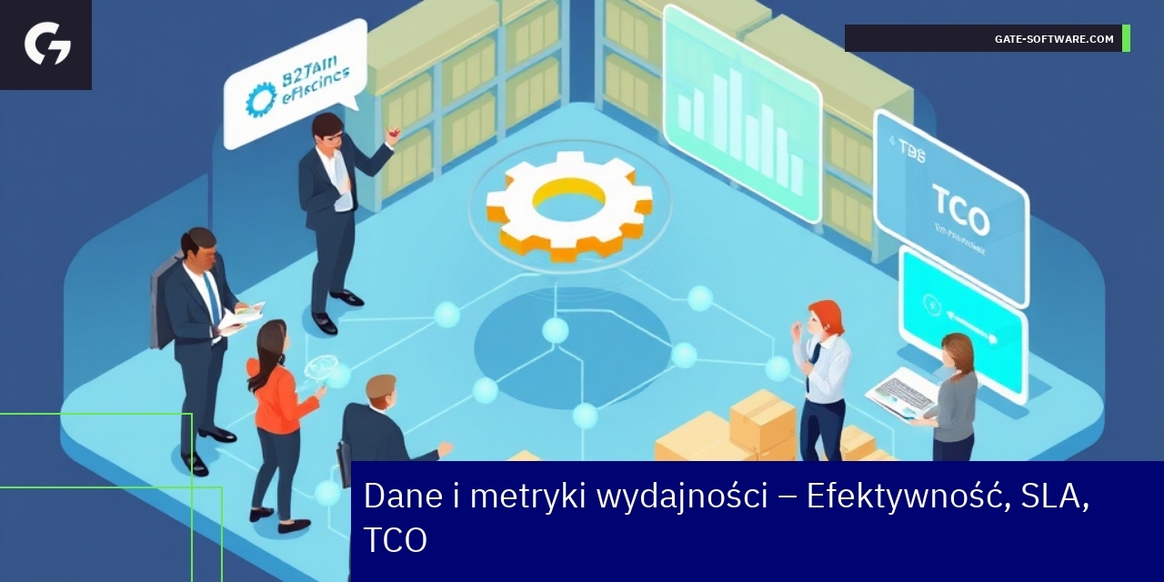 Wykresy i ikony związane z wydajnością i kosztami