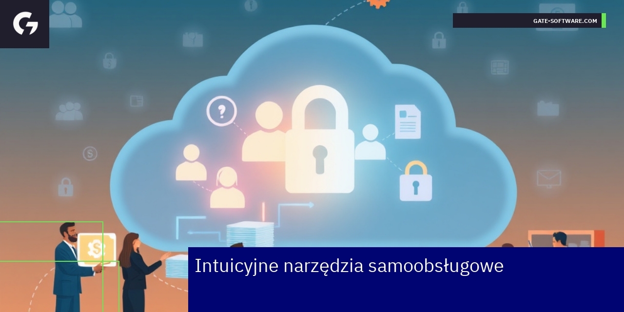 Grafika przedstawiająca narzędzia samoobsługowe B2B