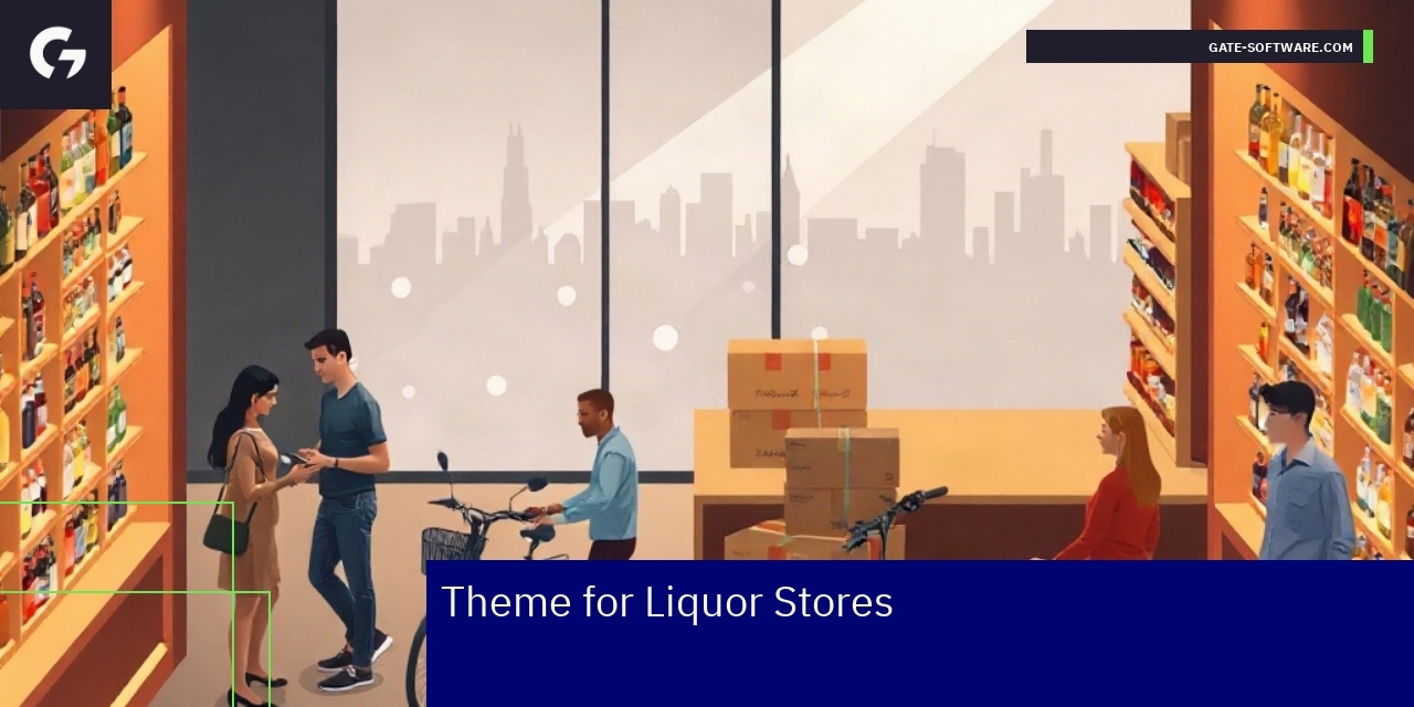 Stylish liquor store interior with shelves and products