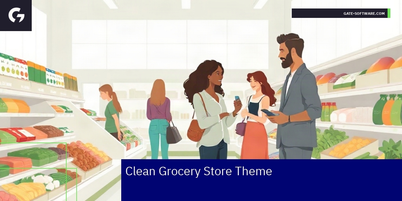 Minimalist grocery store website layout