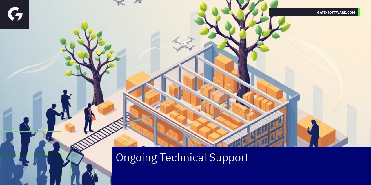 Business growth and technical support concept illustration