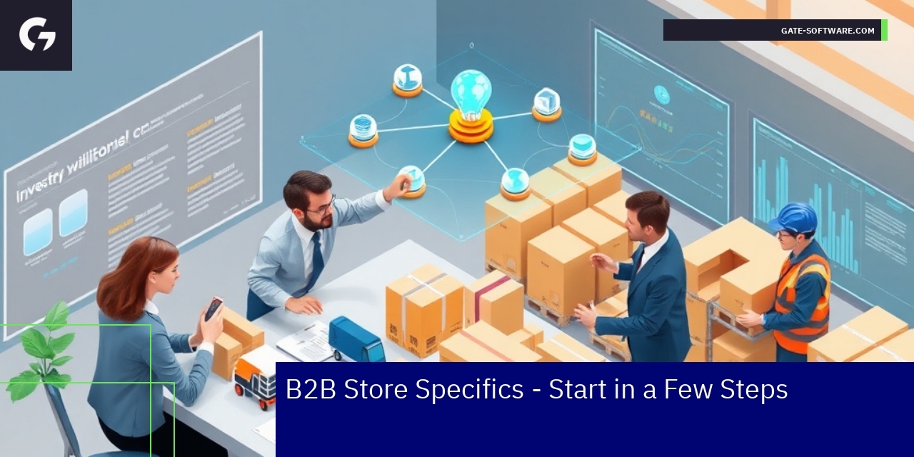 Illustration of B2B online platform workflow and suppliers