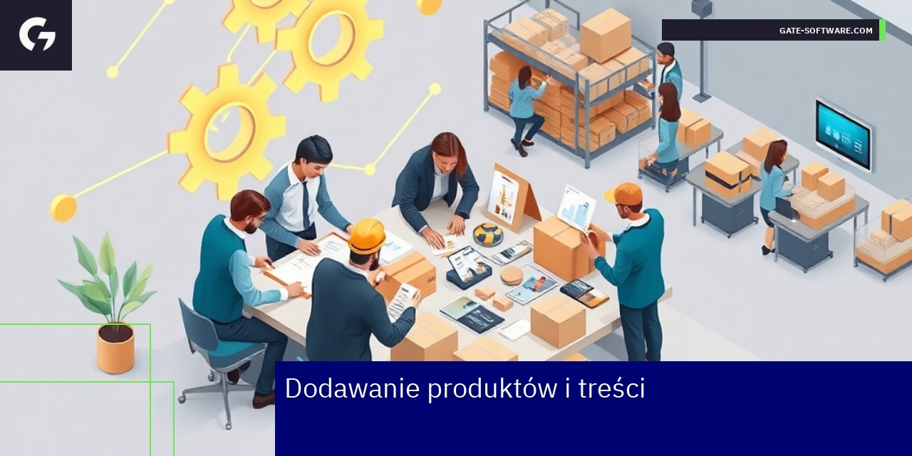Ekran platformy e-commerce z produktami i SEO