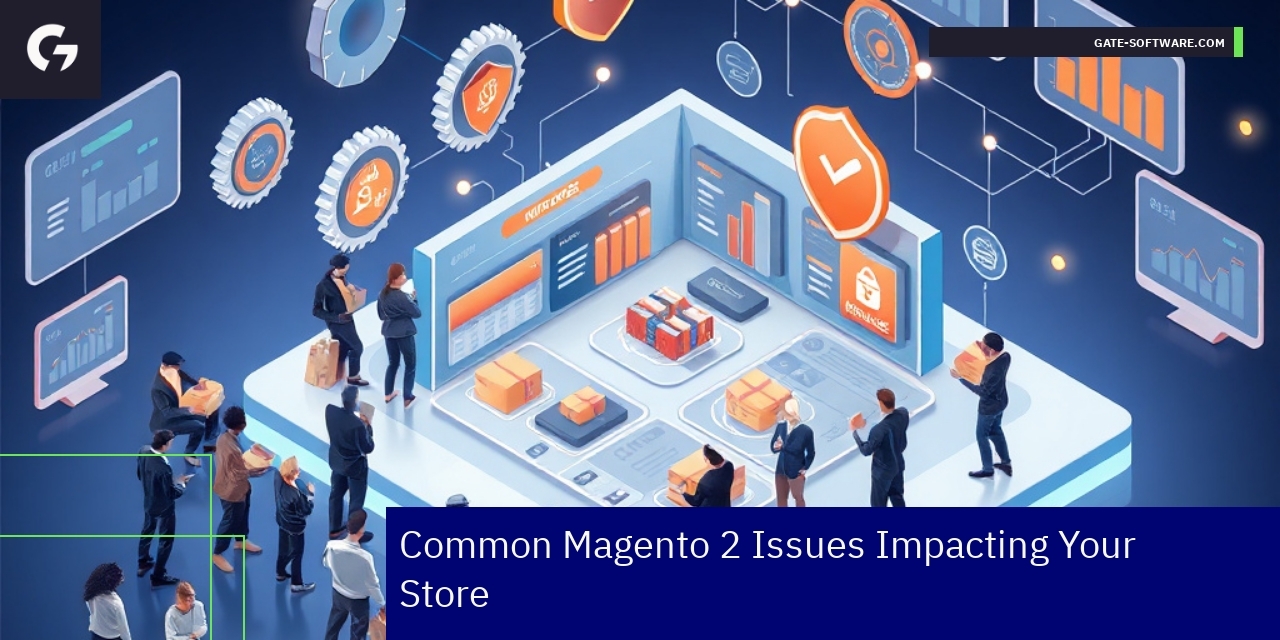 Common Magento 2 Issues in B2B Stores Illustration of Magento 2 B2B performance security integration