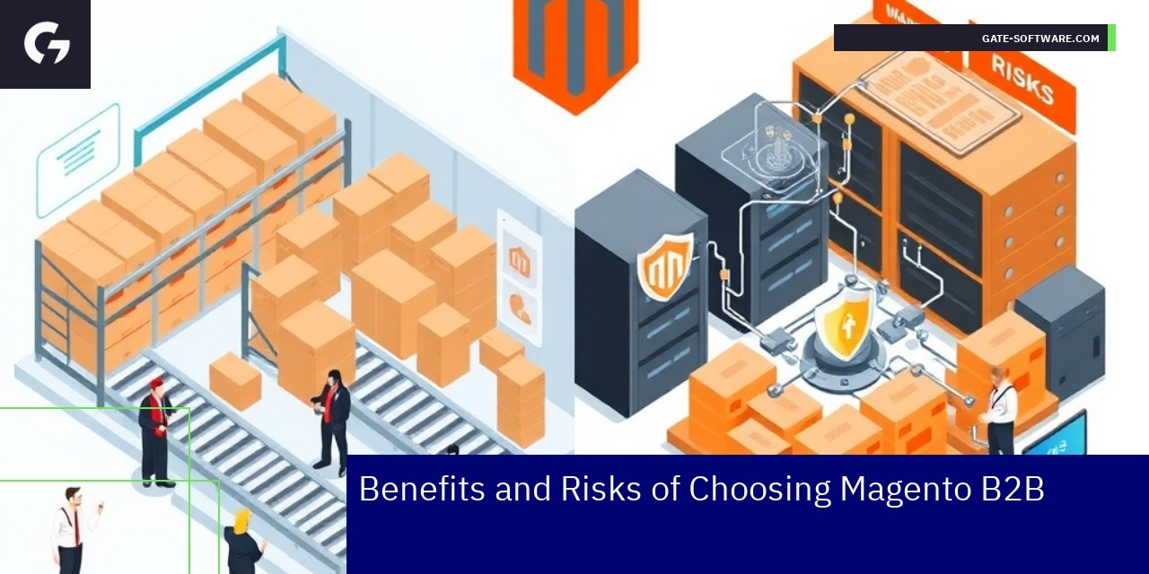 Chart showing Magento B2B benefits and risks