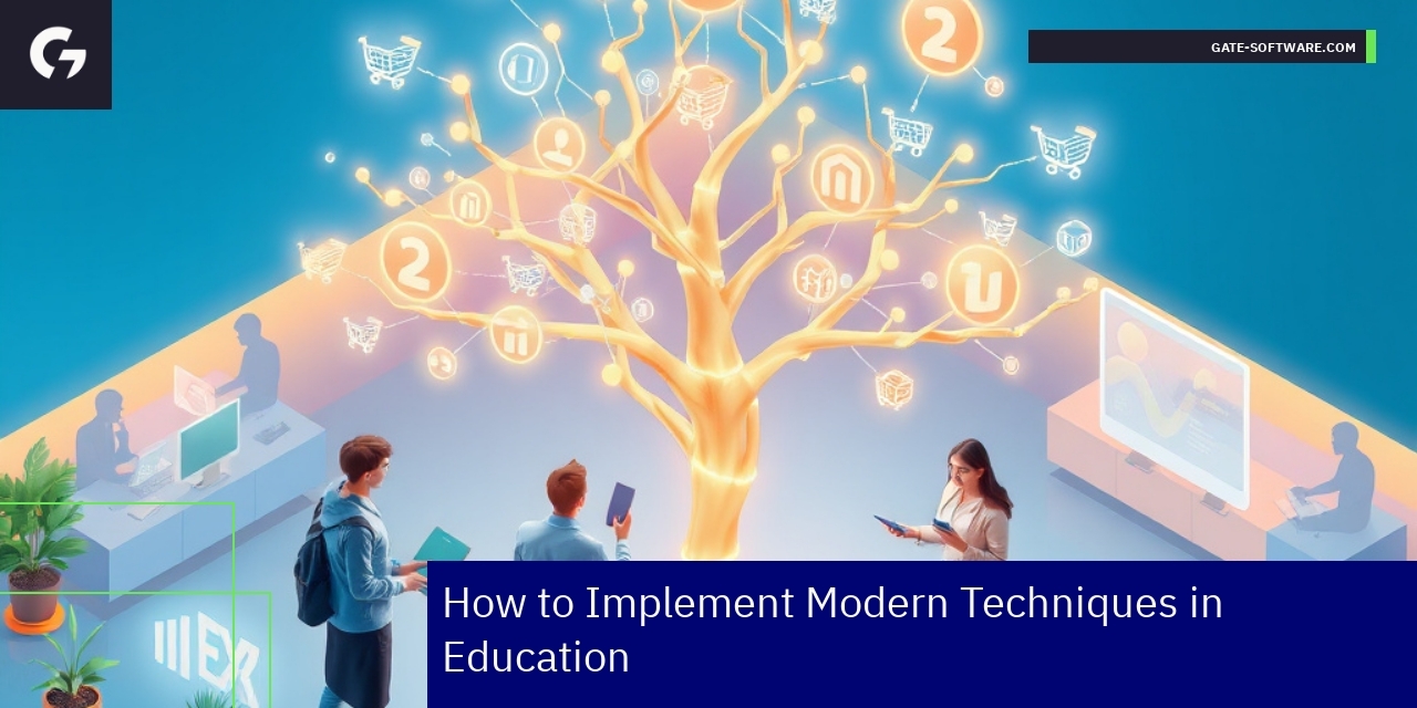 Illustration of digital education setup and themes